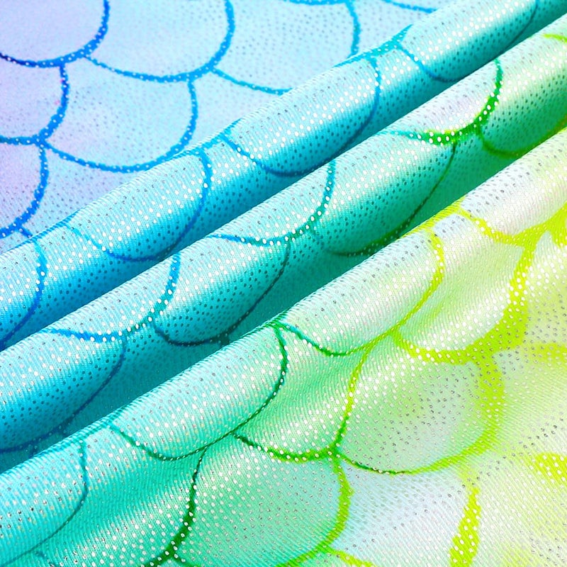 EQSJIU Mermaid Gymnastics Costume For Girls Rainbow Rangers Leotard With Shorts For Kids Size 6-7 Years Old Biketard Sparkly Rainbow Rangers - Image 3